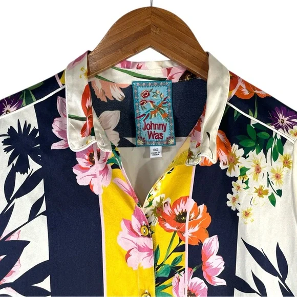 Johnny Was Andrea silk blouse Size XXS - Picture 6 of 8